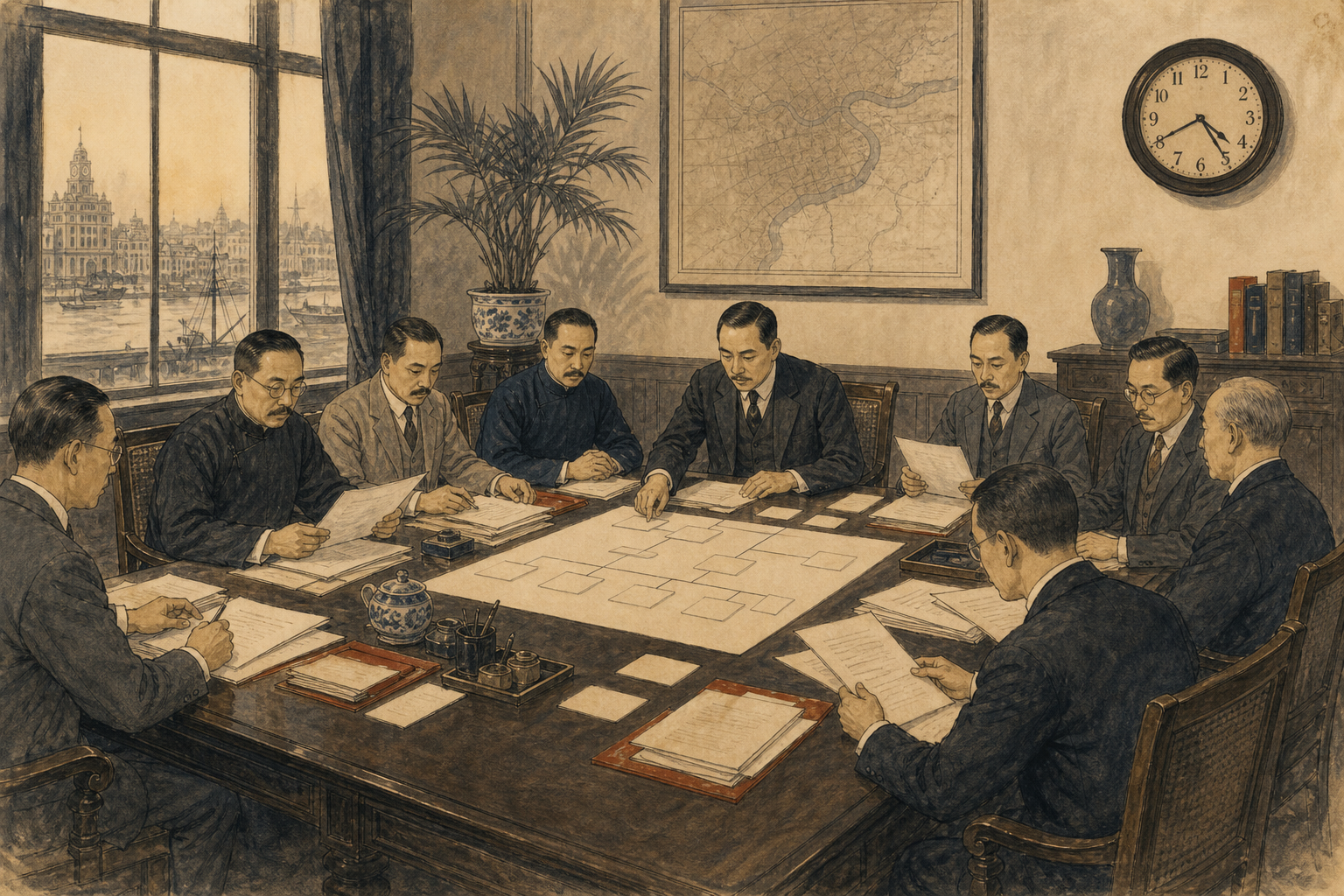 卫生行政委员围桌整理议案