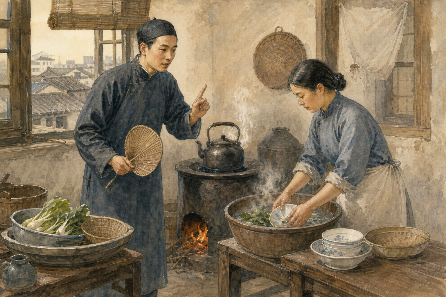 家庭中煮沸饮水并用开水洗涤