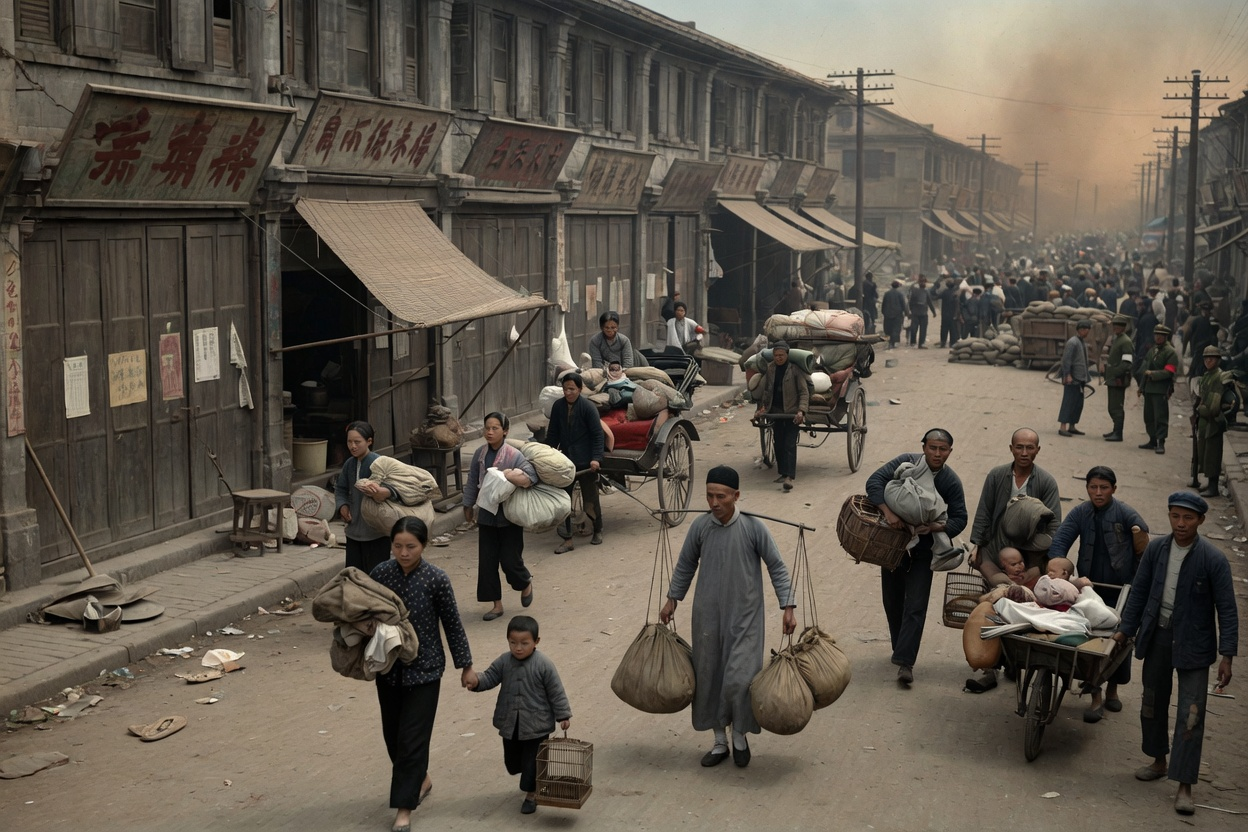 关店的街上有人奔走