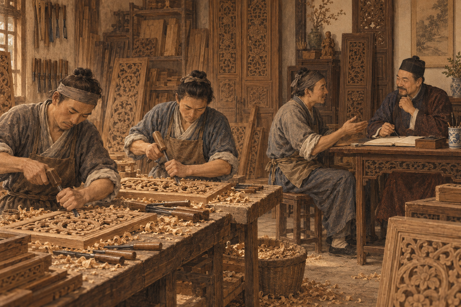 雕花业工人工资增加一成