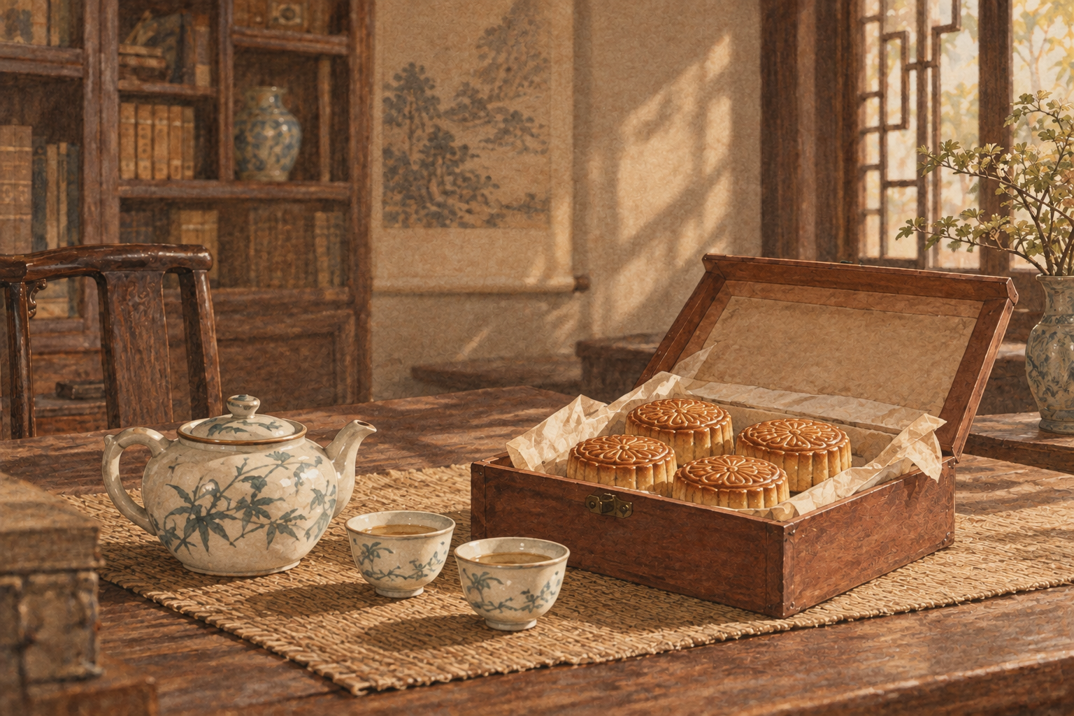 月饼宜佐龙井或六安淡茶